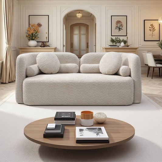 2 Seater Sofa Couch For Living Room - Light Beige