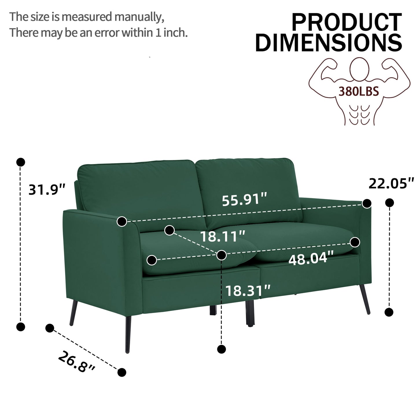 Upholstered Sofa Loveseat For Living Room