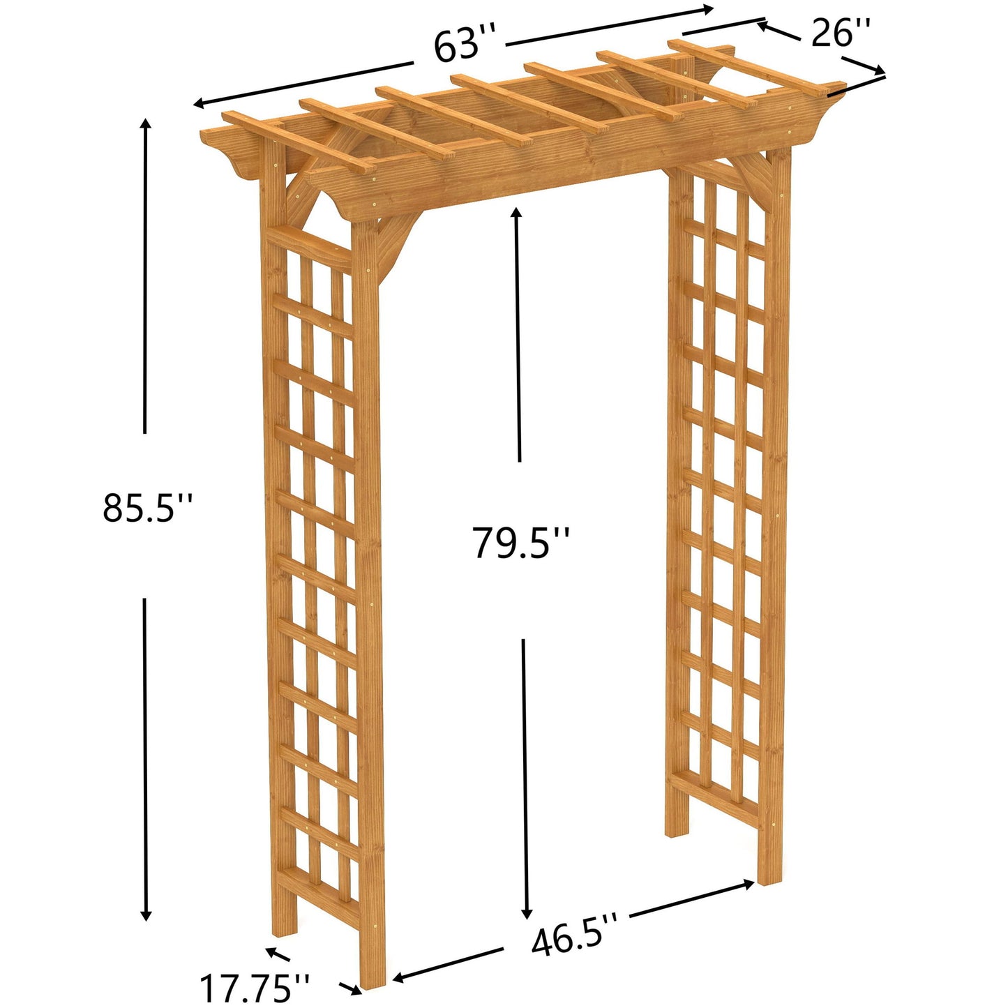 Arbor, Wedding Arch For Ceremony, Trellis For Plant Climbing, Christmas Decor Pergola For Garden Backyard - Yellow