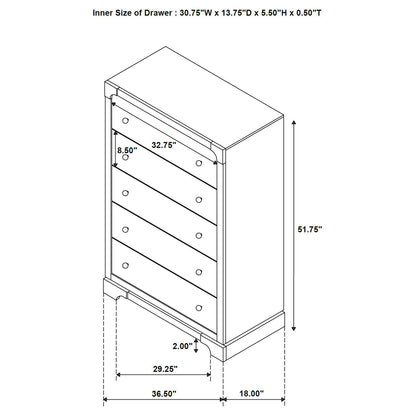 Harbington - 5 Drawer Chest - Chocolate