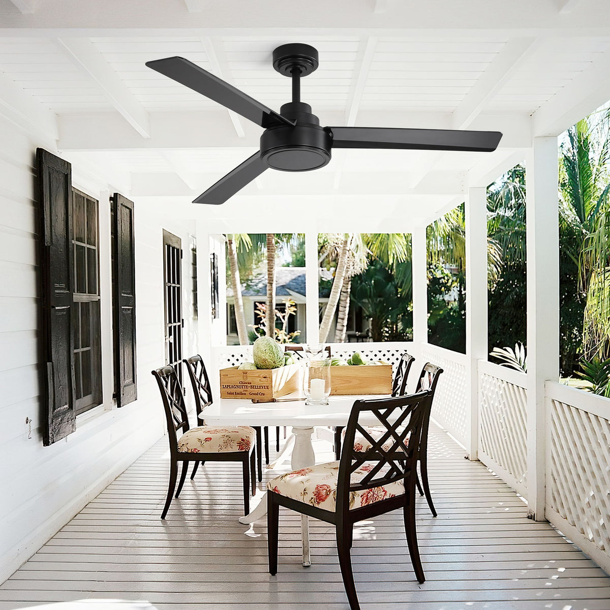 52" Ceiling Fan With Remote Control, 6 Speed Reversible DC Motor, 3 Blades