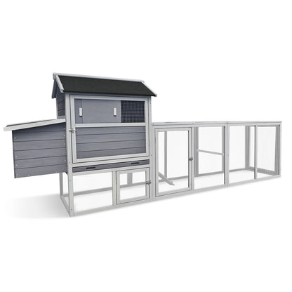 Chicken Coop With Run And Nesting Box, Large Outdoor Hen House For Backyard