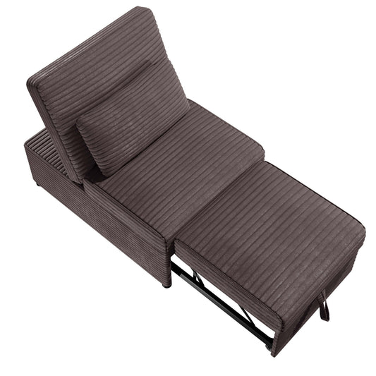Sleeper Sofa Chair With Plush Cushion And Pull Out Bed Convertible Couch With Matching Pillow - Chocolate