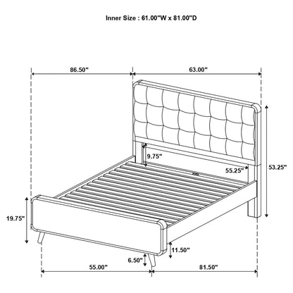 Winston - Platform Bed With Upholstered Headboard