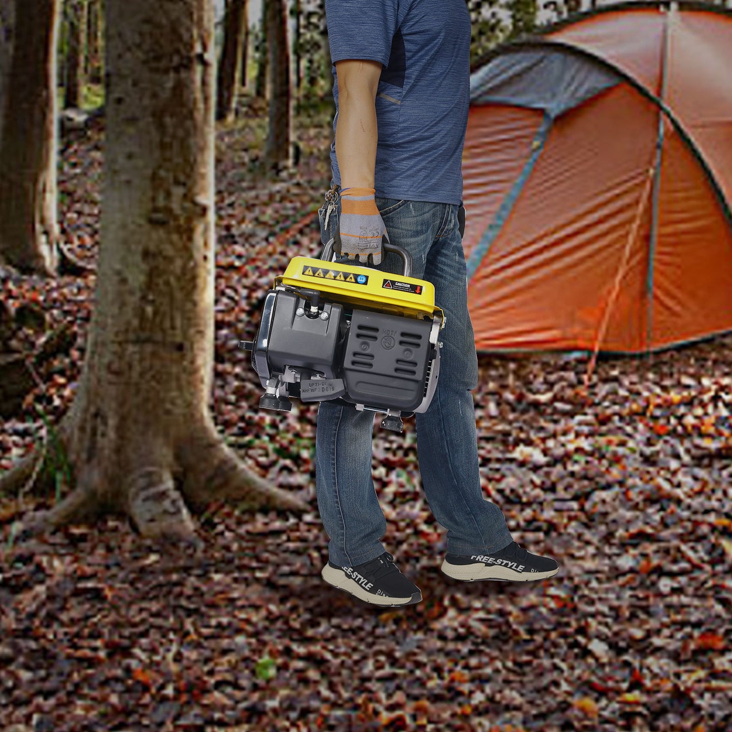 Portable Outdoor Generator Low Noise Gas Powered For Home Use - Yellow