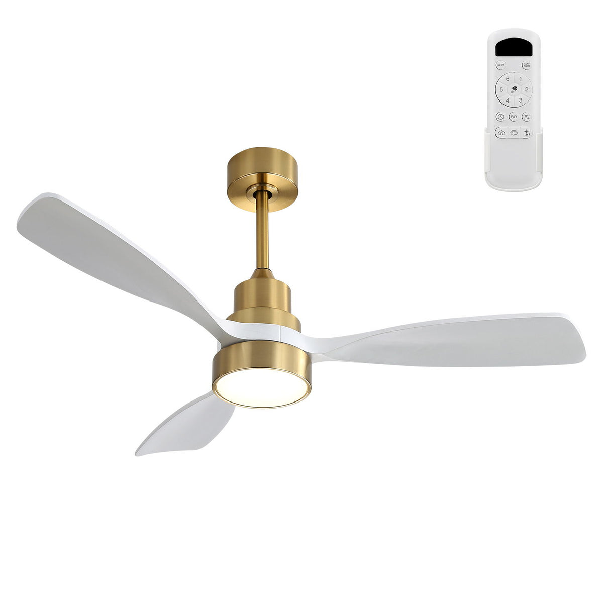 48" Ceiling Fan With 3 Blades, Remote Control Reversible DC Motor For Living Room
