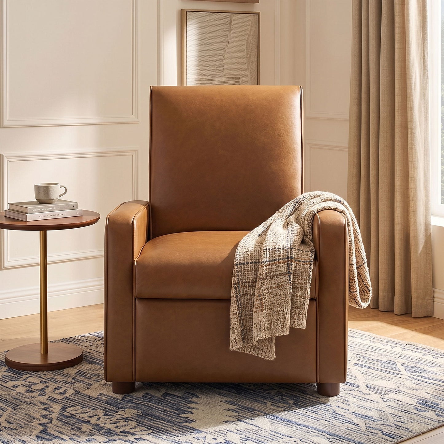 Manual Recliner Chair, 2 Position With 160° Adjustable Backrest For Living Room