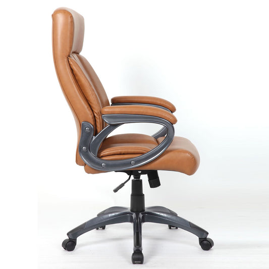 Executive Office Chair, Height Adjustable, Swivel With Padded Armrest & 5 Point Base - Antique Brown