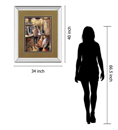 Entre Copas By Didier Lourenco - Mirror Framed Print Wall Art - Light Brown