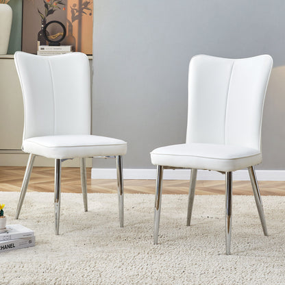 Modern Minimalist Dining Chairs With Metal Legs