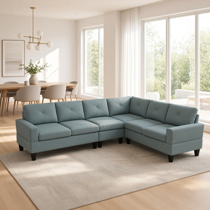Modular L - Shaped Sectional Sofa 6 Seater 4 Piece Couch With Chaise