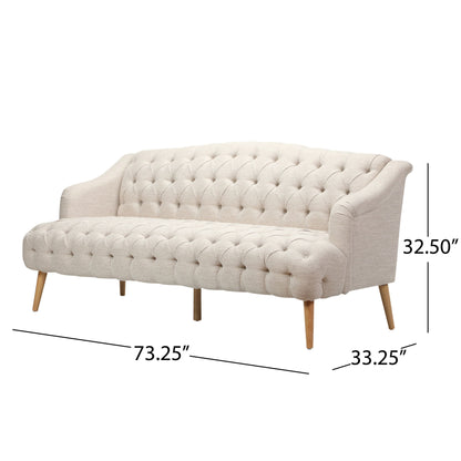 Comfy 3 Seat Sofa With Wooden Legs, For Living Room And Study