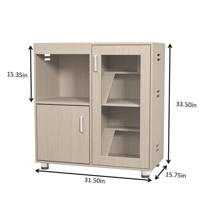 4 Tier Hamster Cage With Acrylic Windows And Storage Cabinet