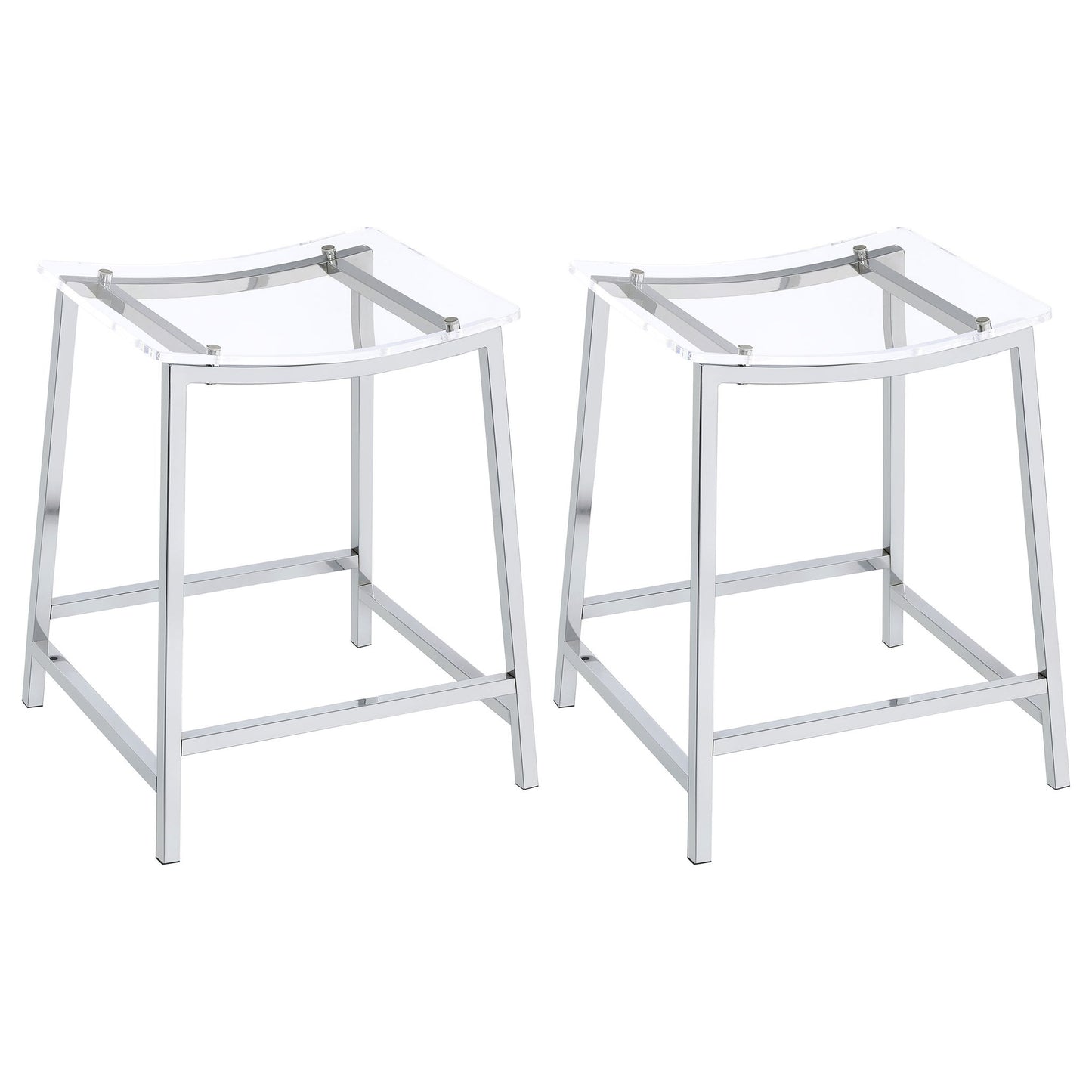 Staten - Backless Counter Stool (Set of 2) - Chrome