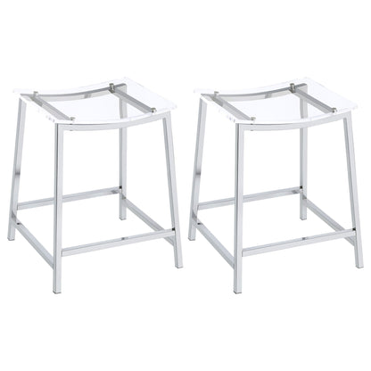 Staten - Backless Counter Stool (Set of 2) - Chrome
