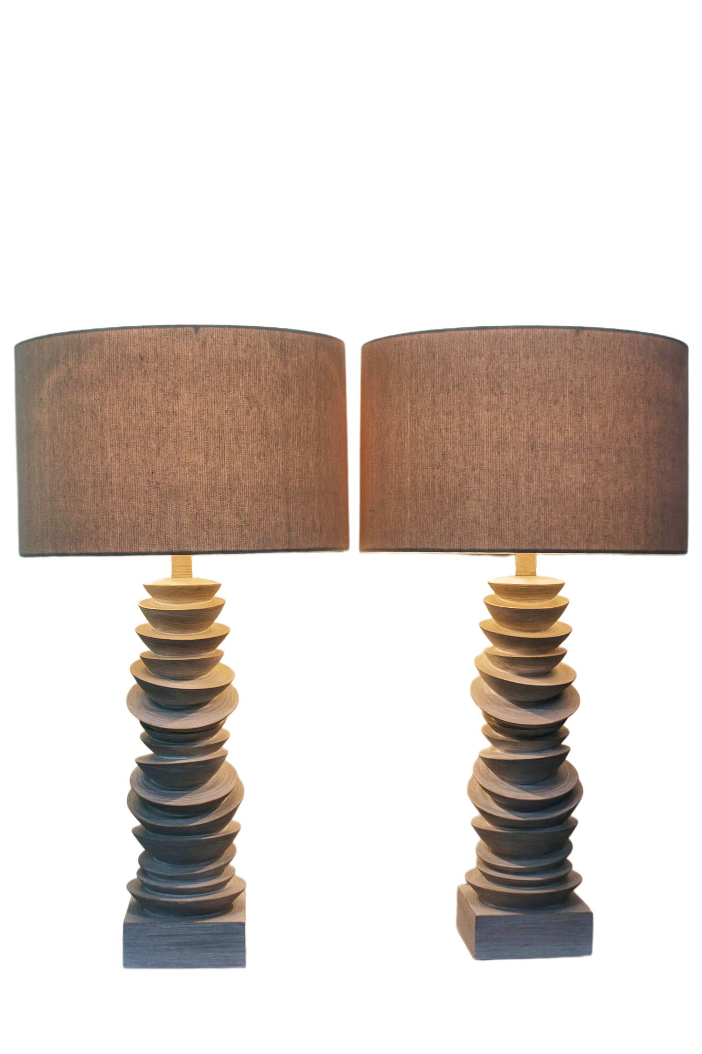 Sculpted Drift Resin Table Lamp (Set of 2) - Distessed White
