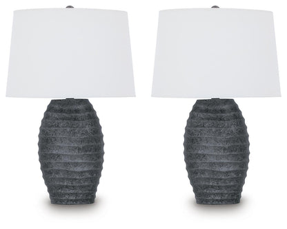 Caronick - Poly Table Lamp (Set of 2) - Antique Silver Finish