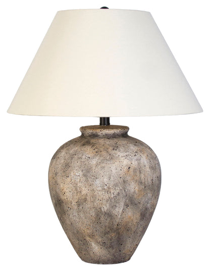Earthen Stillness - 26 X 19 - Ceramic Table Lamp (Set of 2) - Weathered Stone