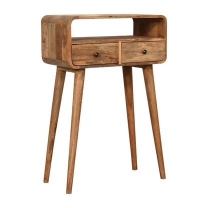 Curved Chestnut Console Table