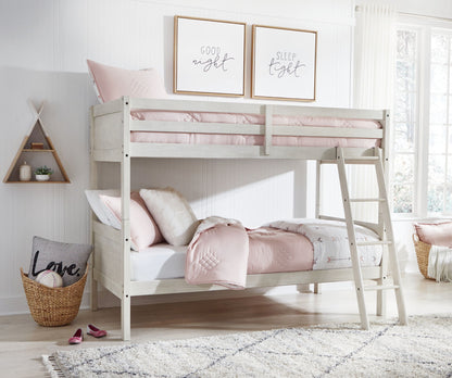 Robbinsdale - Twin/Twin Bunk Bed w/Ladder - Antique White