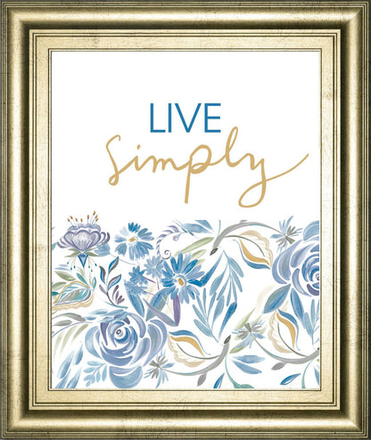 22x26 Live Simply Floral By AniDel Sol - White