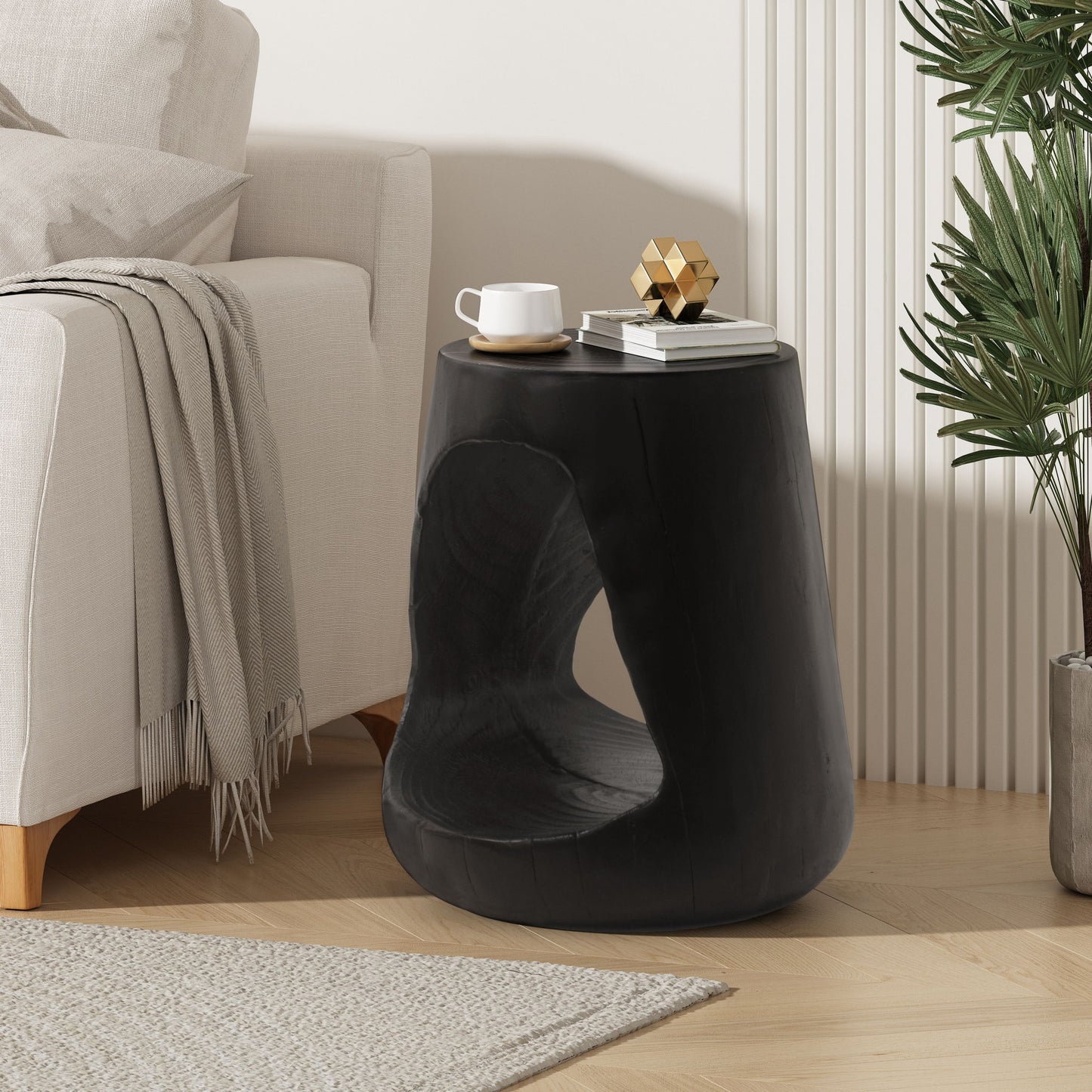 Hollow - Side Table, Durable And Weather Resistant