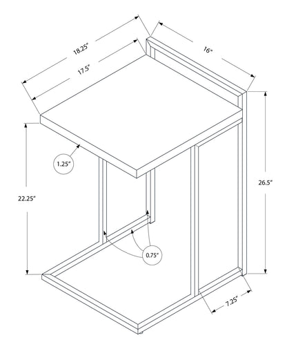 Accent Table, C - Shaped, Contemporary & Modern
