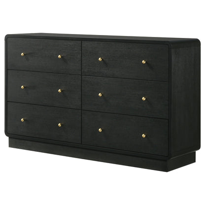 Burton - 6 Drawer Dresser Cabinet - Black
