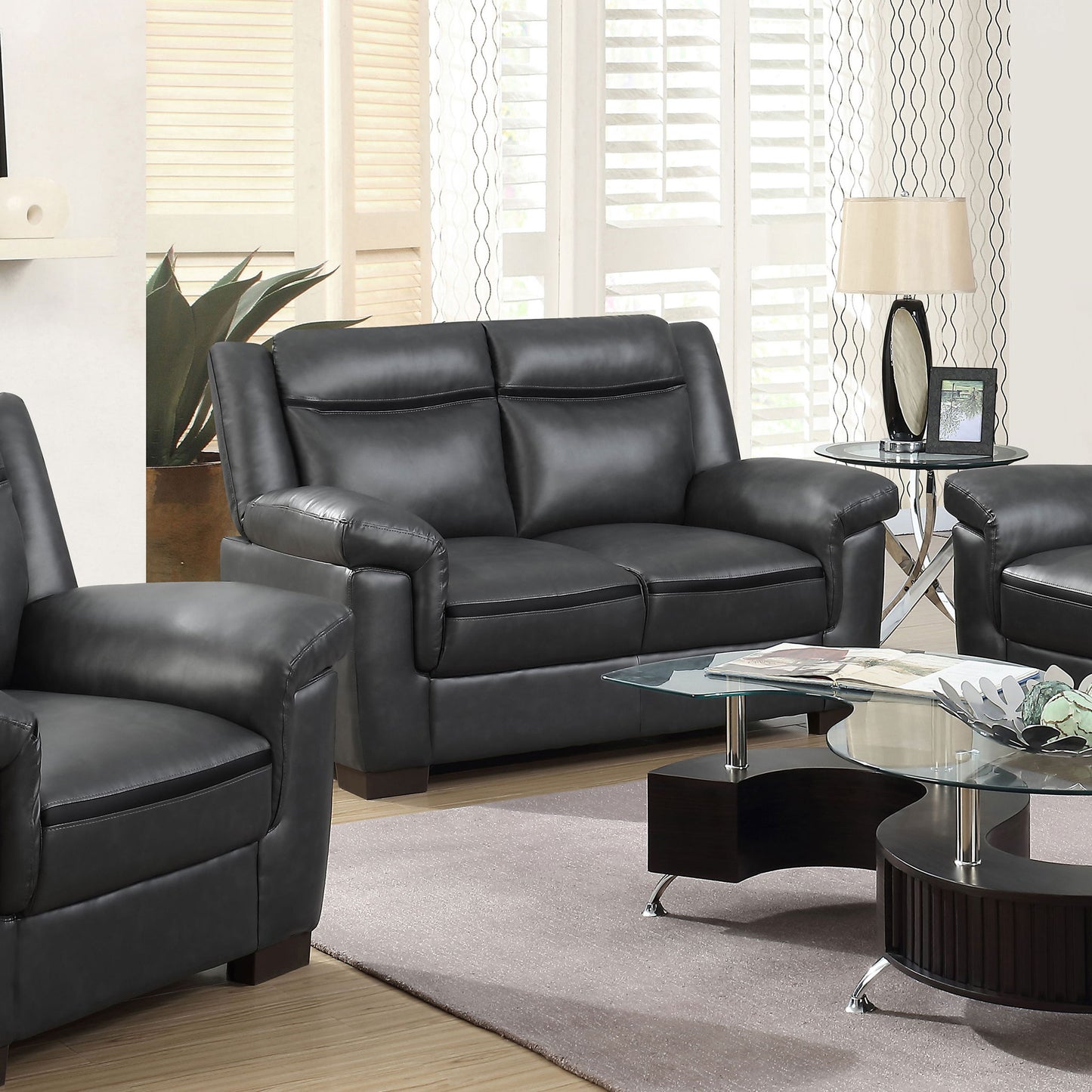 Jacob - Loveseat With Pillow Top Arms Upholstery - Gray