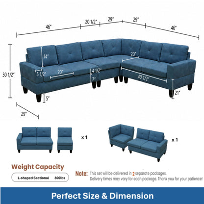 Modular L - Shaped Sectional Sofa 6 Seater 4 Piece Couch With Chaise