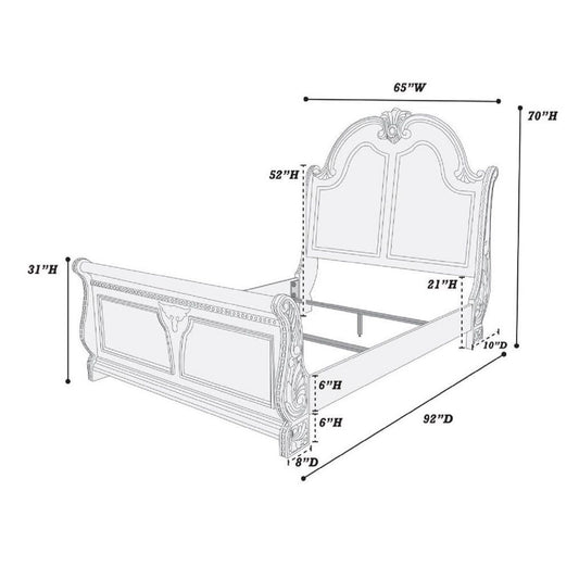 Queen Size Bed Panel Headboard And Footboard - Brown