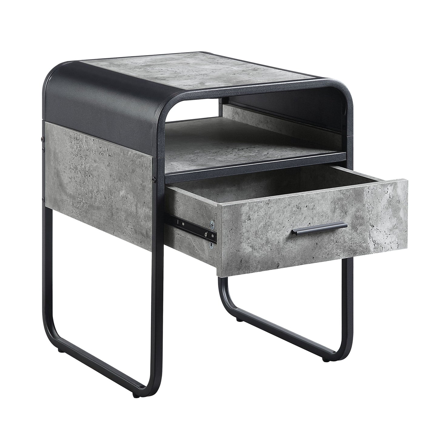 Raziela - End Table With Drawer - Black / Gray