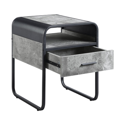 Raziela - End Table With Drawer - Black / Gray