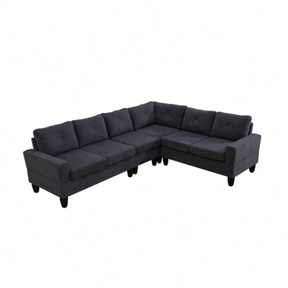 Modular L - Shaped Sectional Sofa 6 Seater 4 Piece Couch With Chaise