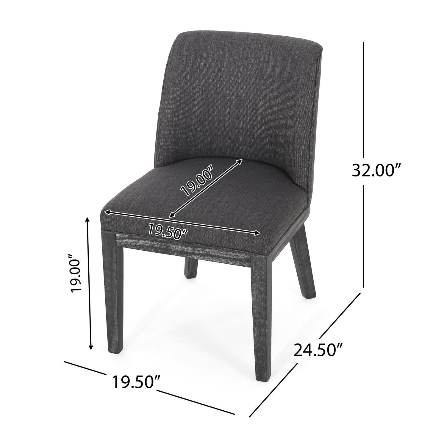 Modern Dining Chair With Durable Fabric Upholstery And Sturdy Wooden Frame (Set of 2)