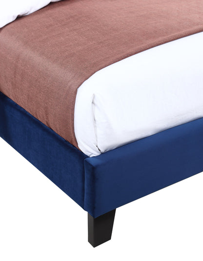 Queen Upholstered Bed - Blue - Fabric