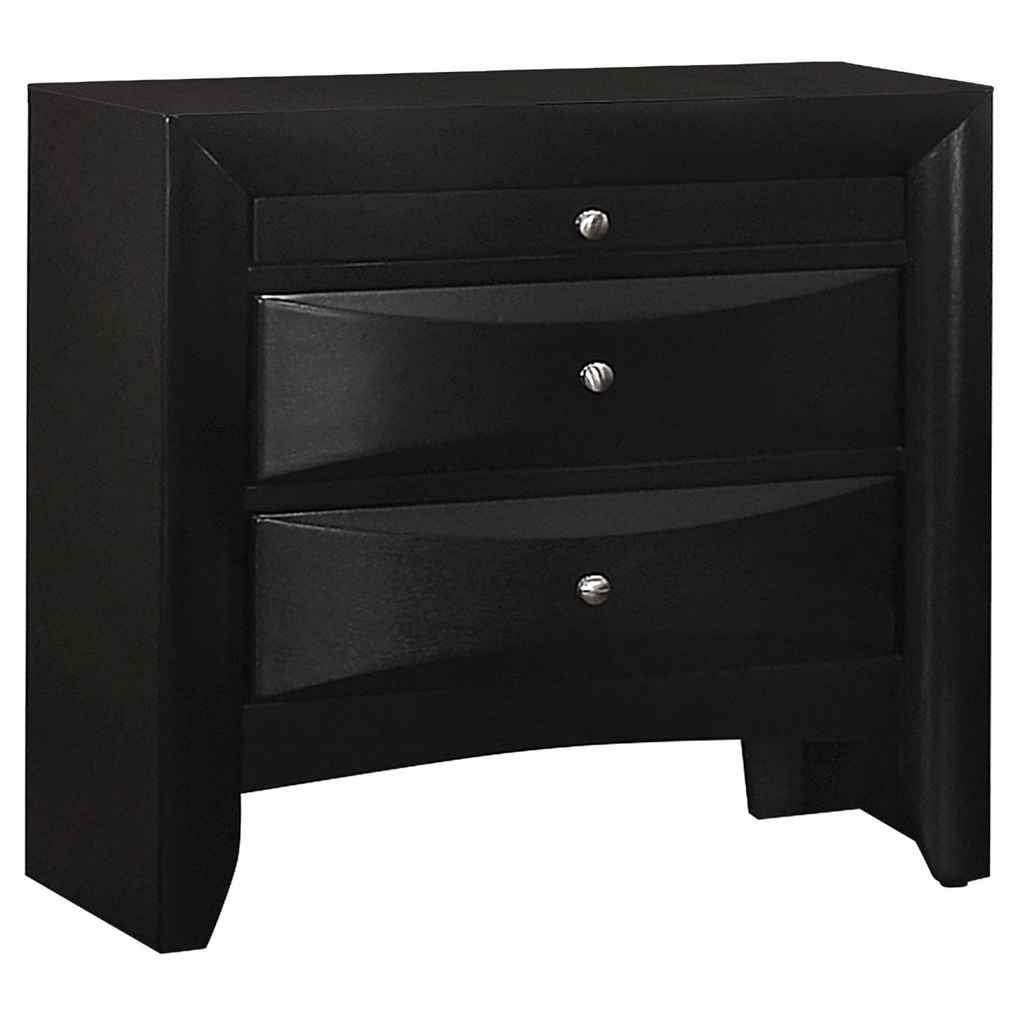 Vollenhove - 2 Drawer Nightstand With Pull Out Tray Storage Solution - Black