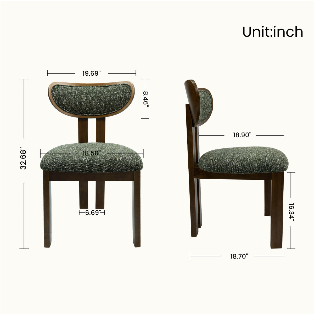 Retro Upholstered Dining Chair For Kitchens