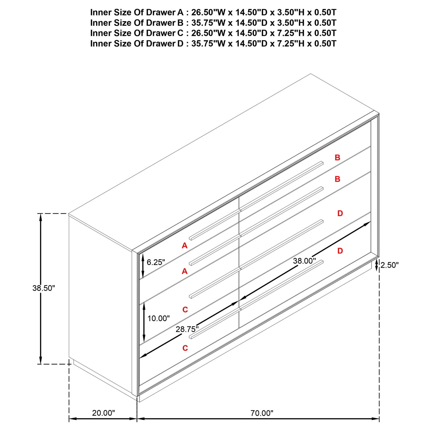 Prescott - 8 Drawer Dresser