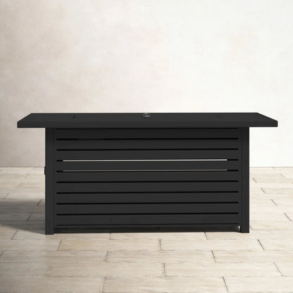 Casselton - Propane / Gas Outdoor Fire Pit Table With Lid - Black