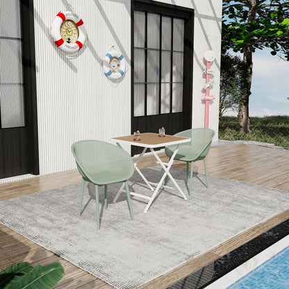 2 Pack Lounge Chair Set & Folding Square Table