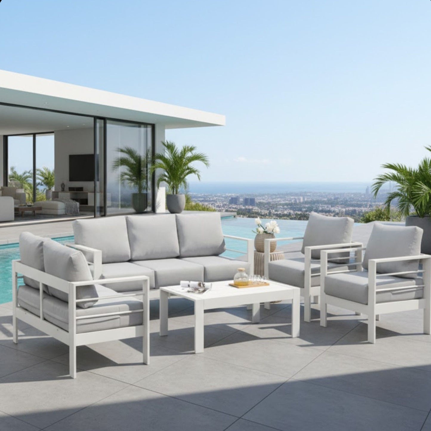 Outdoor Patio Set With All-Weather Thick Cushions