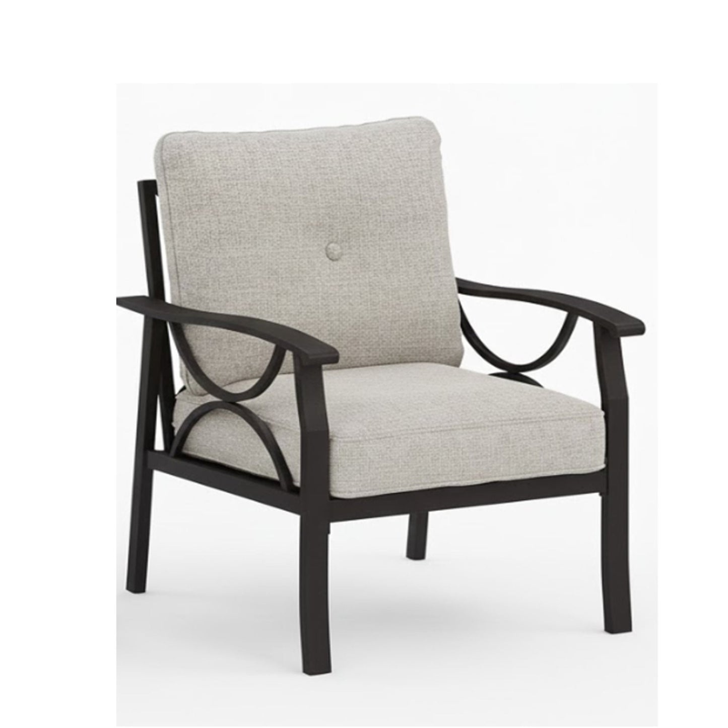 All-Weather Armchairs With Cushions, Modern Sculptural Design (Set of 2)