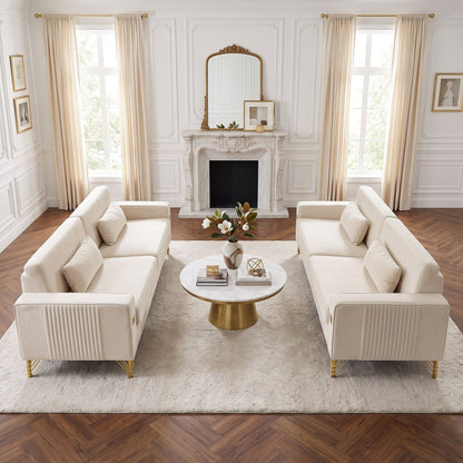 2 Pieces Sofa Sofa Set With Removable Cushions For Home Apartment
