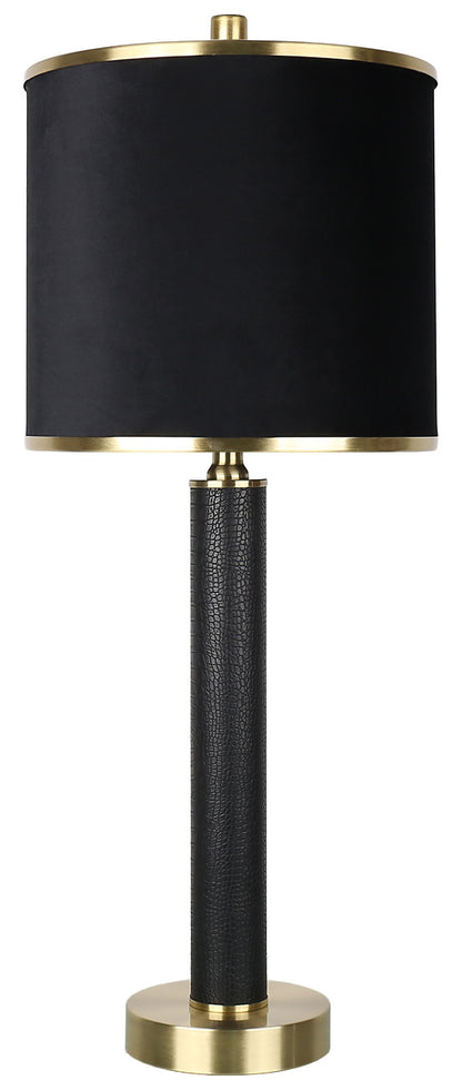Midnight Regent - 27 X 11 - Pu Leather Table Lamp (Set of 2) - Black Pu Gator Leather