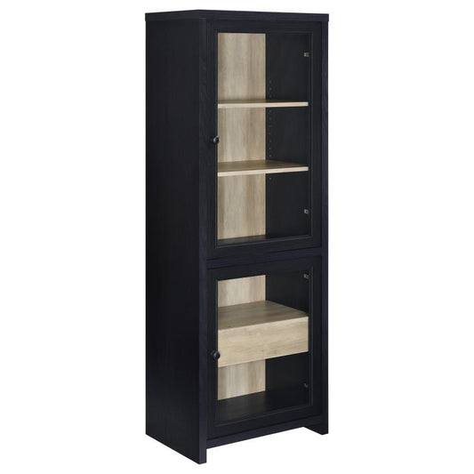 Denison - 67" 2-Door Media Tower Storage Cabinet - Black