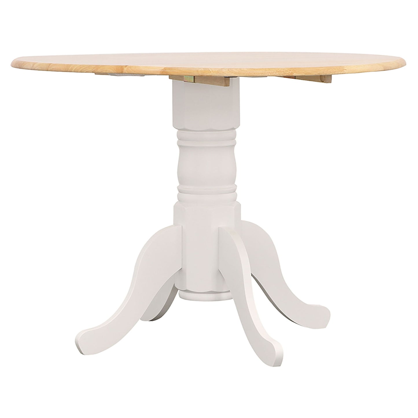 Greer - 5 Piece Dining Set With Drop Down Leaf Table And Curved Back Chairs - White
