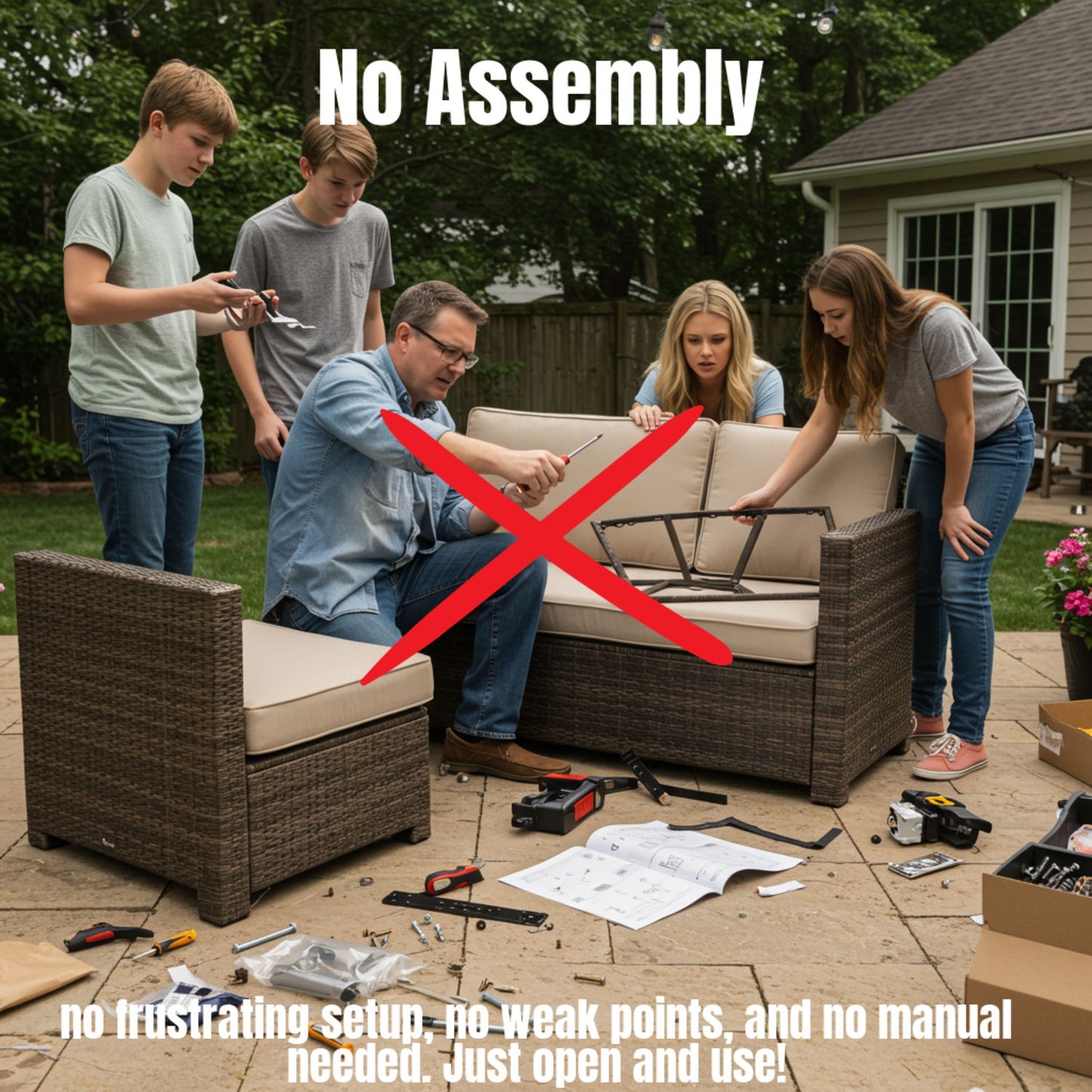 Outdoor Elegance Conversation Set With Fire Pit