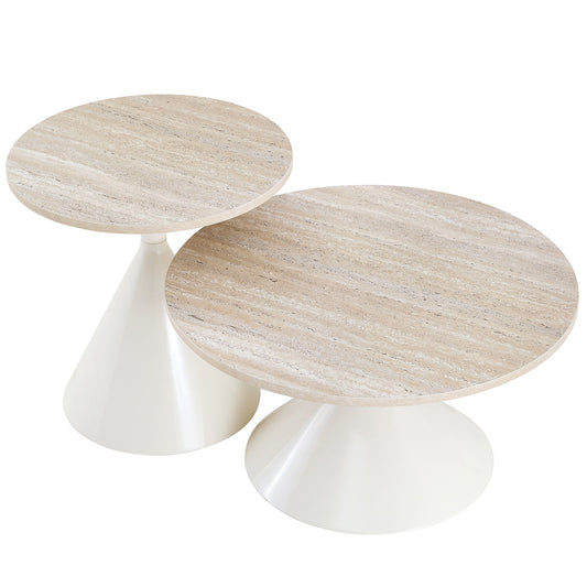 2 Piece Coffee Round Table Set
