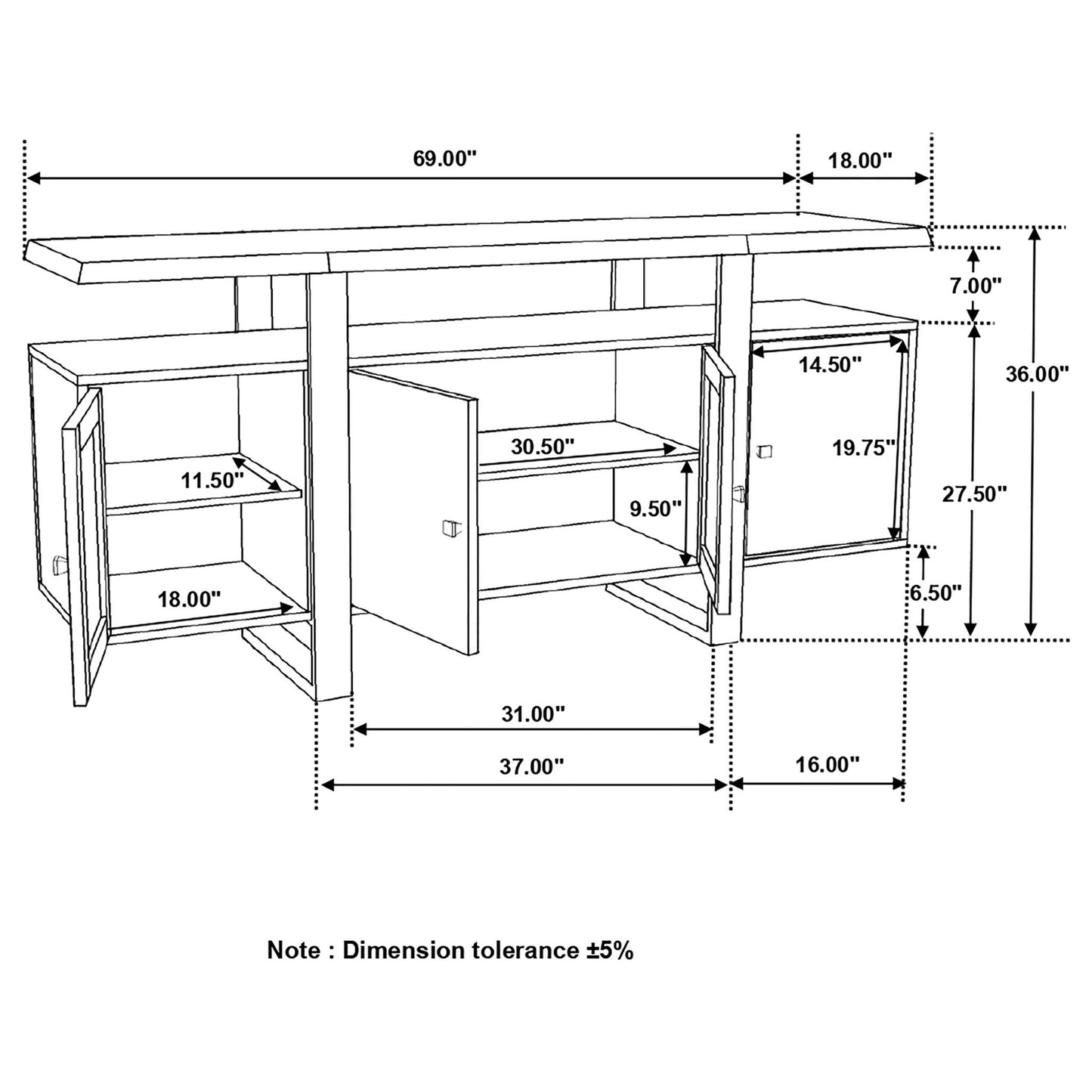 Kappelman - 4 Door Server - Gray